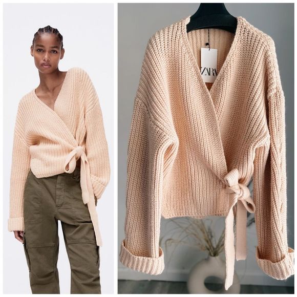Zara Sweaters - ZARA TIED WRAP CARDIGAN